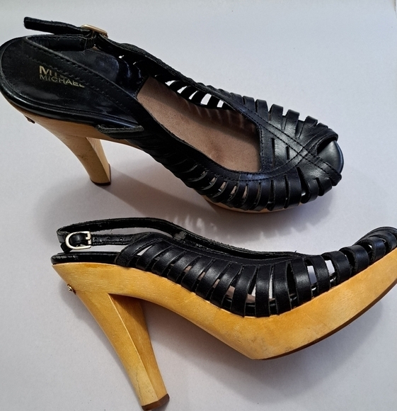 Michael Michael Kors Leather Strappy Platform Sandals Size 6.5" - Picture 1 of 14